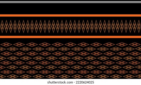Thai traditional sarong pattern, black, orange