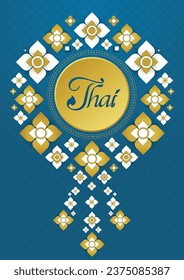 Estilo tradicional tailandés tema azul Diseño impresión, volantes, afiches, web, banner, folleto y conceptos de tarjeta.