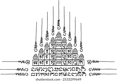 El tatuaje tradicional tailandés "Kao Yod" o "nueve picos" representa una encarnación física de las enseñanzas budistas, la protección y el crecimiento espiritual.