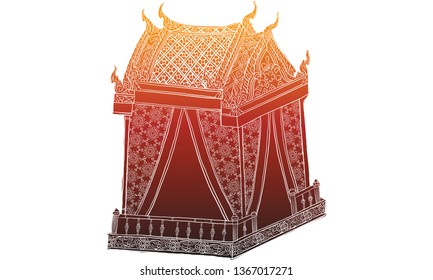 Thai traditional tattoo, Thai traditional painting in temple, vector