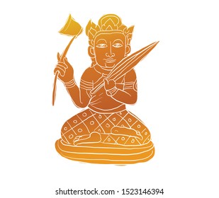 Thai traditional tattoo, Thai traditional painting in temple, vector