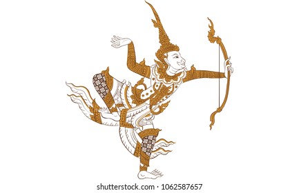 Thai traditional tattoo, Thai traditional painting vector