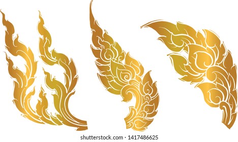 Tatuaje tradicional tailandés, vectorial decorativo con motivos tailandeses