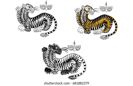Thai  traditional tattoo, tiger