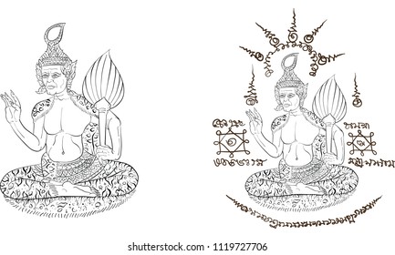 Thai traditional tattoo vector