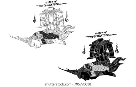 Thai traditional tattoo vector