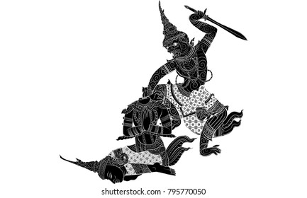 Thai traditional tattoo vector
