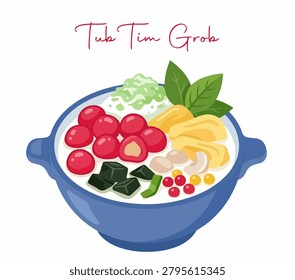 Thai Tub Tim Grob Dessert Illustration