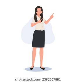 Thai University Student Pointing for Presentation.