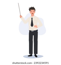 Thai University Student in Uniform Giving Lecture with Pointer