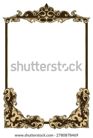 Thai vine patterns Thai motifs on the corners and top of the frame.