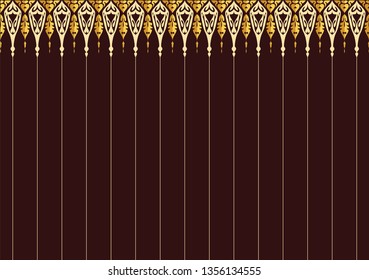 Thai Vintage background ornament vector