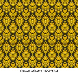 Thai vintage seamless pattern vector abstract background