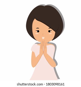 Thai wai concept. Creative idea design. Flat vector for template, brochure or presentation.