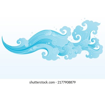 Thai wave design. Thai water wave isolate on white background.water splash design for  graphic.