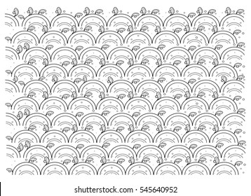 Thai Wave Pattern, Illustration of Beautiful Black and White Vintage Texture Wallpaper Background for Add Content or Picture.
