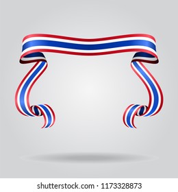 Thai wavy flag abstract background. Vector illustration.