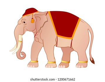 Vector gráfico de elefantes blancos tailandeses