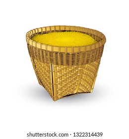 Thai wicker basket, handmade crafts, natural bamboo crafts, artificial works