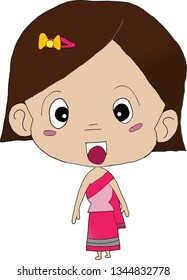 Thai women vector drawing