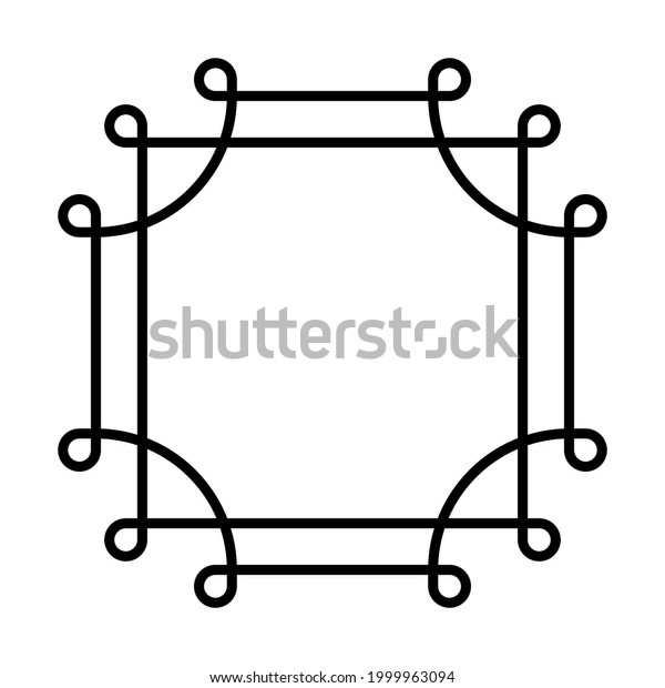 Thai yantra of overlapping squares with looped\
corners, known as Ring of Solomon. Ancient symbol and seal, first\
depicted in the Indus valley, used as protection on a ring, amulet\
or talisman. Vector.