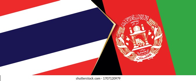 Tailandia y Afganistán banderas, dos vectores símbolo de relación o enfrentamiento.