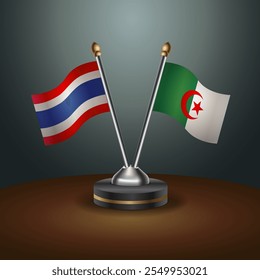 A tabela Tailândia e Argélia sinaliza a relação com o plano de fundo gradiente. Ilustração de vetor