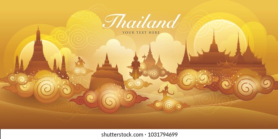 Thailand Amazing Gold Vector, Thai Art Graphic Vector
