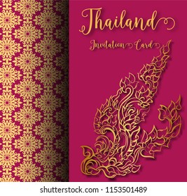 Thailand ancient concept .flower or mandala pattern.Thai traditional style.vector illustration for Travel in Thailand.poster,greeting card, party invitation,banner,brochure,other use