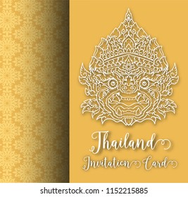 Thailand ancient concept. Hanuman king of monkey.Thai traditional style.vector illustration for for Travel in Thailand.poster,greeting card, party invitation,banner,brochure,other use