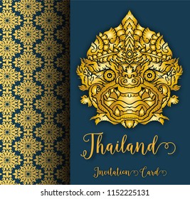 Thailand ancient concept. Hanuman king of monkey.Thai traditional style.vector illustration for for Travel in Thailand.poster,greeting card, party invitation,banner,brochure,other use