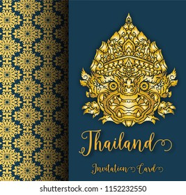 Thailand ancient concept. Hanuman king of monkey.Thai traditional style.vector illustration for for Travel in Thailand.poster,greeting card, party invitation,banner,brochure,other use