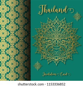 Thailand ancient concept. Hanuman king of monkey.Thai traditional style.vector illustration for for Travel in Thailand.poster,greeting card, party invitation,banner,brochure,other use