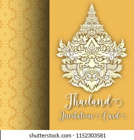 Thailand ancient concept. Tossakan king of Giant.Thai traditional style.vector illustration for for Travel in Thailand.poster,greeting card, party invitation,banner,brochure,other use