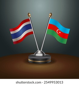 Tabela da Tailândia e do Azerbaijão sinaliza relação com plano de fundo gradiente. Ilustração de vetor