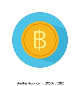 Thailand Baht coin icon. High quality and very suitable for your design, web design, mobile app design, etc. Flat design vector illustration.
