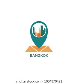 Thailand Bangkok Map Pin Point Geolocation Stock Vector (Royalty Free ...