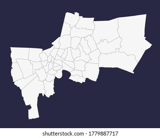 Thailand Bangkok Province District Vector Map