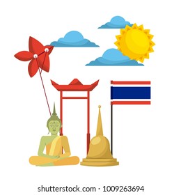 thailand buddha flag temple kite symbol
