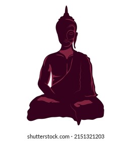 thailand buddha silhouette figure icon