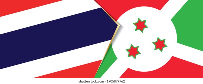 Thailand und Burundi Flaggen, zwei Vektorillustrationen Flaggen Symbol für Beziehung oder Konfrontation.