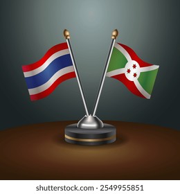 Tabela da Tailândia e do Burundi sinaliza relação com plano de fundo gradiente. Ilustração de vetor