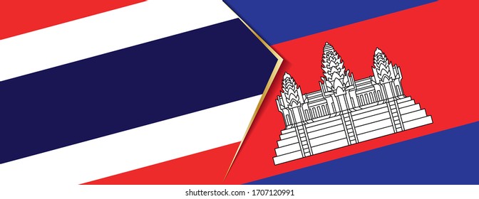 Thailand Cambodia Flags Two Vector Flags Stock Vector (Royalty Free ...