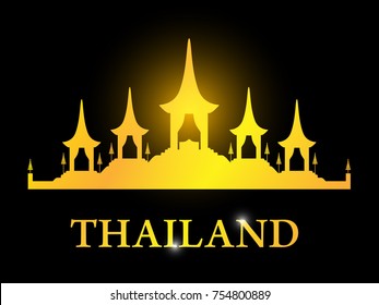 Thailand card with The Royal Funeral Pyre Rama 9, vector design