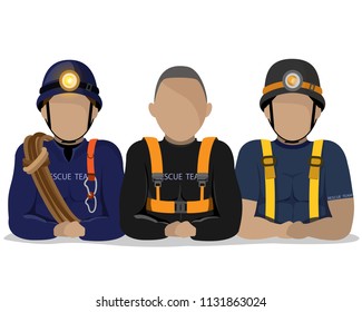 thailand cave rescue team character set , vector