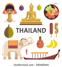 Thailand Collection Vector Illustration Objects Thai Stock Vector ...