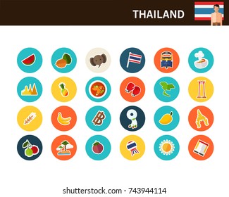Thailand concept flat icons