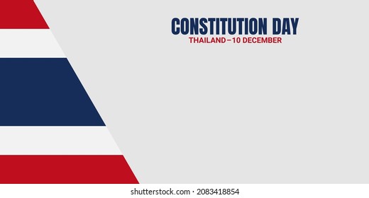 Ilustración vectorial del Día de la Constitución de Tailandia y área de espacio para copiar. Adecuado para ser colocado en contenido con ese tema.