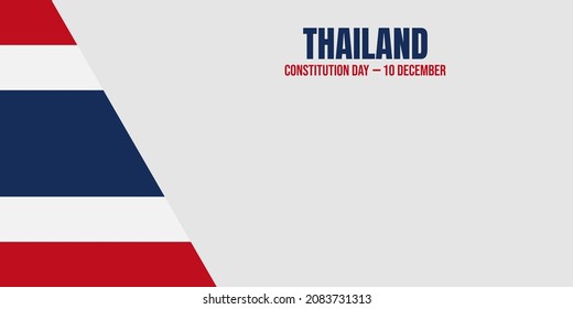 Thailand Constitution Day Background Vector Illustration, and Copy space area. Suitable to be placed on content with that theme. Thailand flag