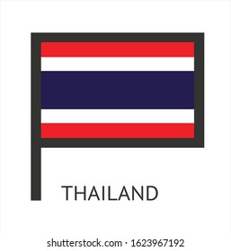
Thailand country flag symbol icon with a white background